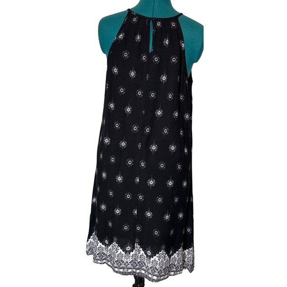 Mudd High Neck Ball Trim Swing Dress Mini/Knee Length 100% Rayon Junior Sz M-NWT - Picture 2 of 16